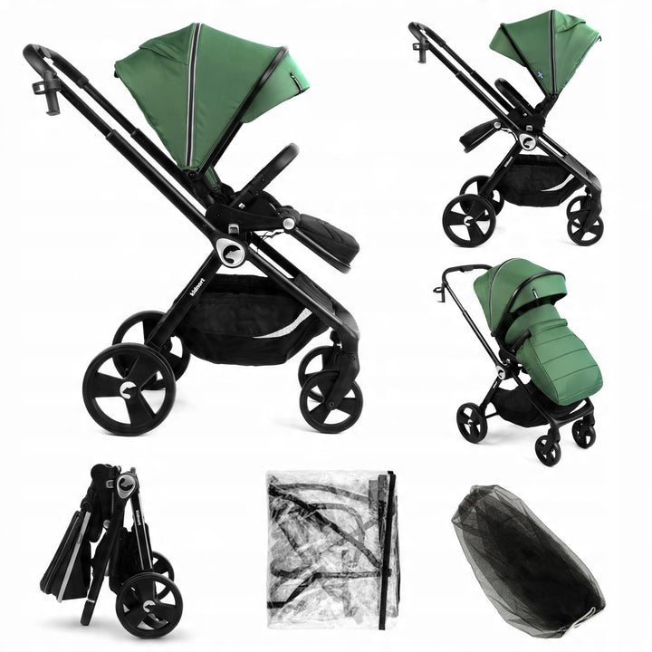 Isbjörn Buggy Kinderwagen ab Geburt bis 22 kg – wendbarer Sitz, 360° Räder, Liegefunktion &amp; Fussstüt