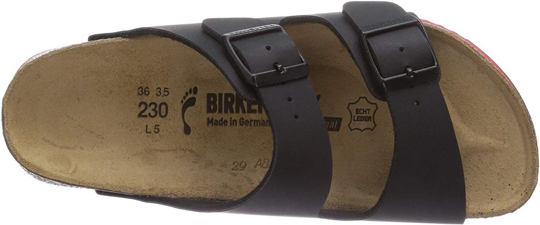Birkenstock Classic Arizona Leder Unisex-Erwachsene Pantoletten 38 EU Schmal Schwarz, 38 EU Schmal S