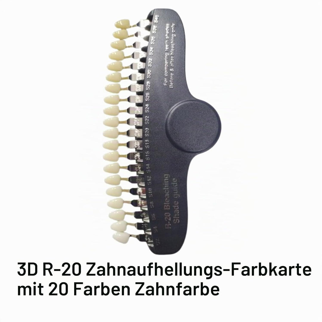 Telituny Zahnaufhellungsset mit 20 Farben Zahnaufhellungsset 3D Farbskala Farbvergleichs-Zähne Weiss
