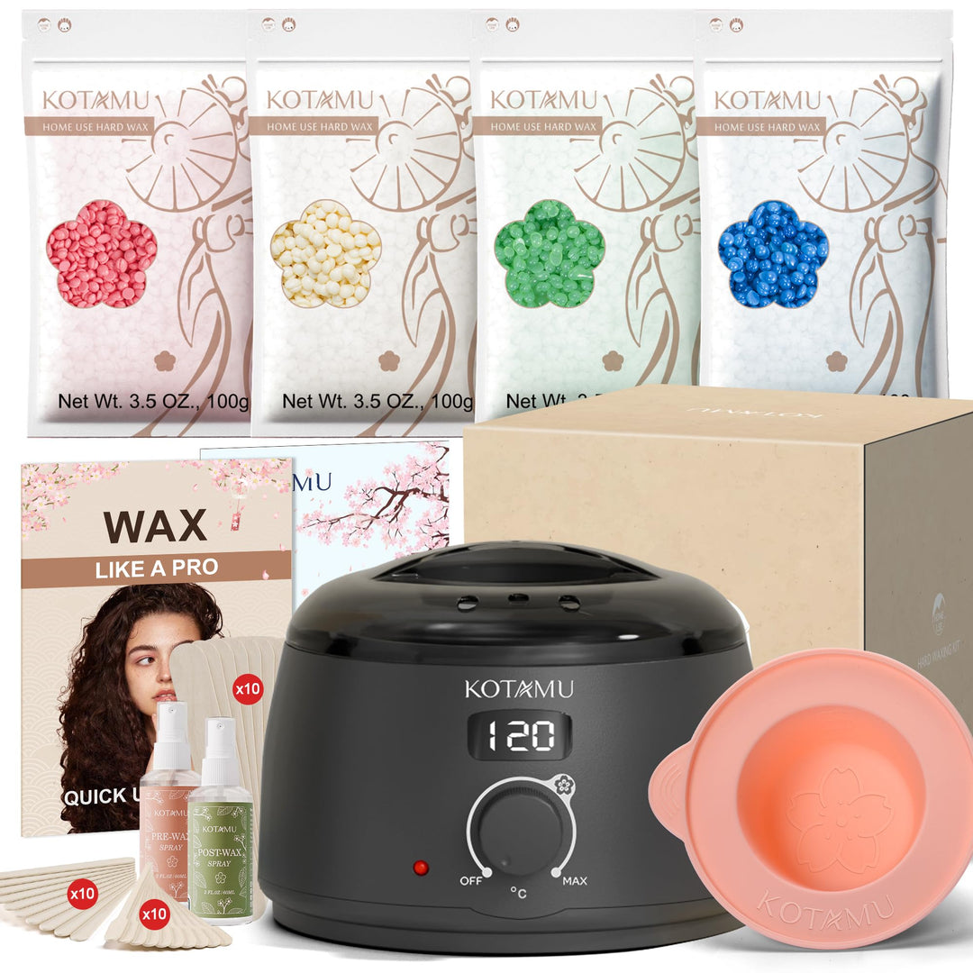 KOTAMU Wachsset, schwarzes digitales Waxing Set für Frauen Männer, empfindliche Haut, Wachs Haarentf