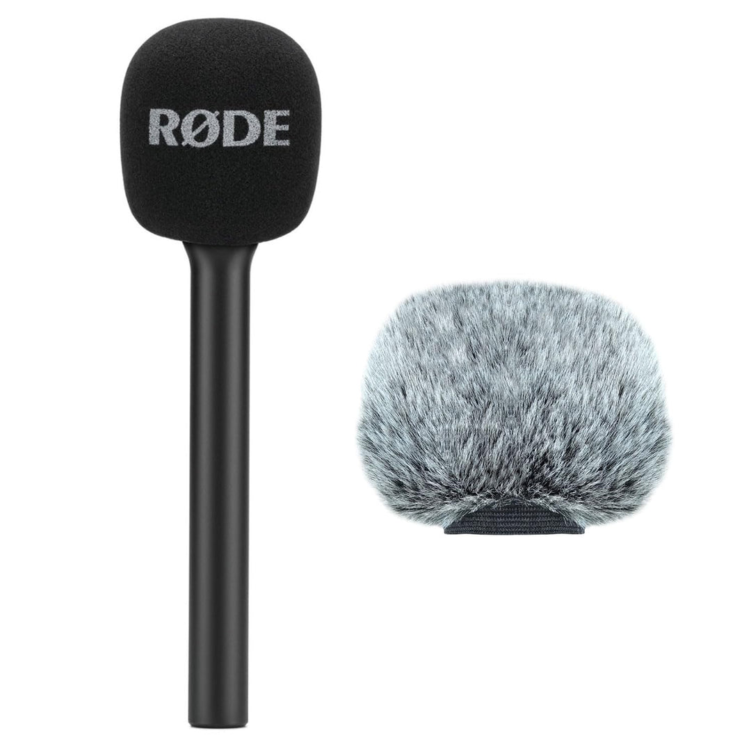 Rode Interview GO Handadapter Griff für Wireless GO + keepdrum WSBK Fell-Windschutz Schwarz RØDE Int