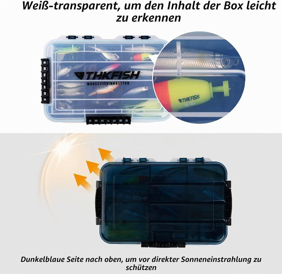 THKFISH Angelbox 3600 Köderbox 3700 Angeln Tackle Box Angelkoffer 2 Stück Wasserdicht sich hin- und