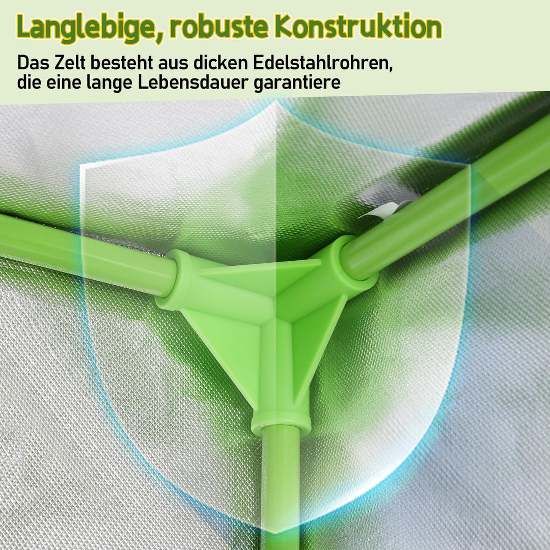 Ikodm Growzelt, 100x100x200 cm Growbox, 600D Oxford Grow Tent, Lichtdicht und Wasserdicht Growschran