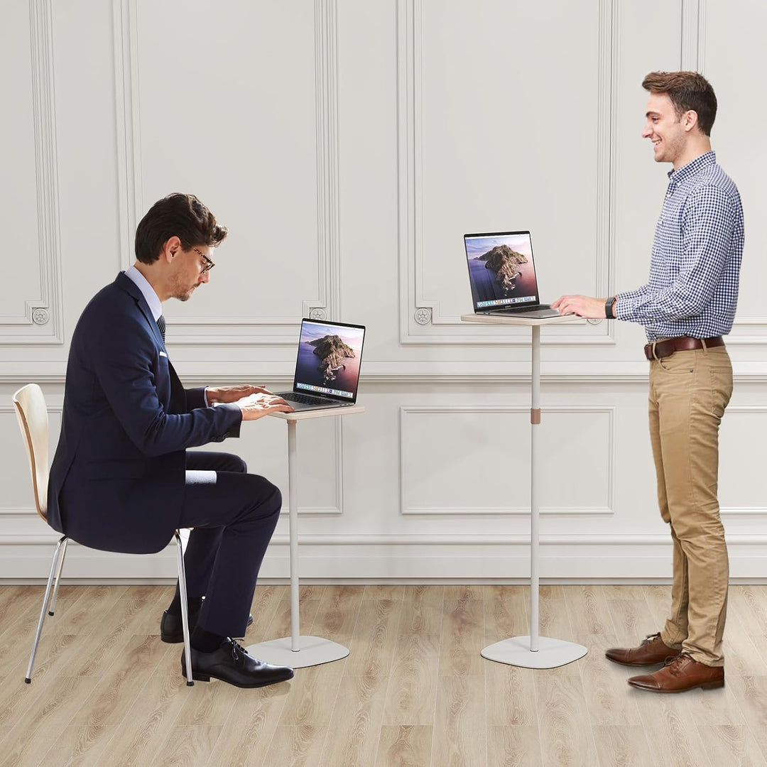 DFENG Stehpult Höhenverstellbar Schreibtisch Mobiler Stehtisch mit 46–120cm Laptop Ständer, Beweglic