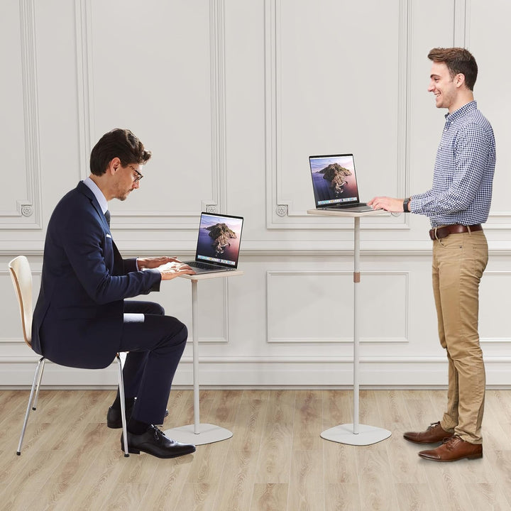 DFENG Stehpult Höhenverstellbar Schreibtisch Mobiler Stehtisch mit 46–120cm Laptop Ständer, Beweglic