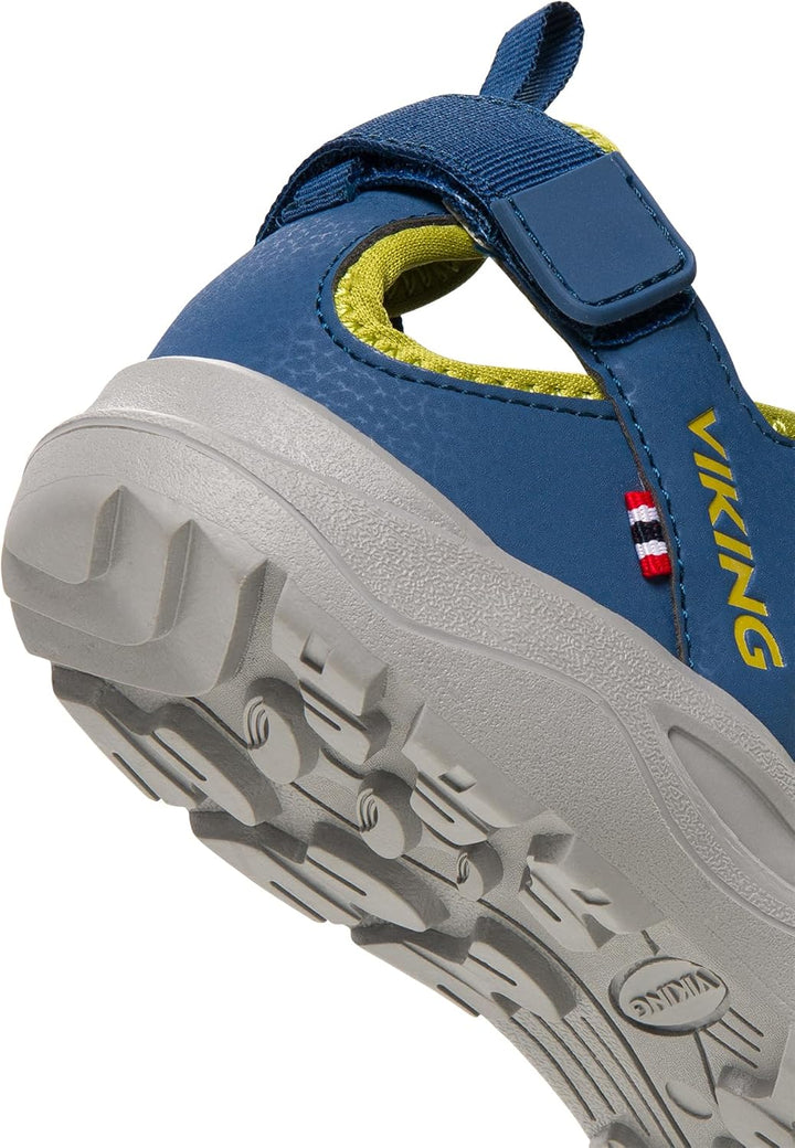 Viking Unisex Kinder Adventure Jr Sandal 30 EU Weit Blue Khaki, 30 EU Weit Blue Khaki