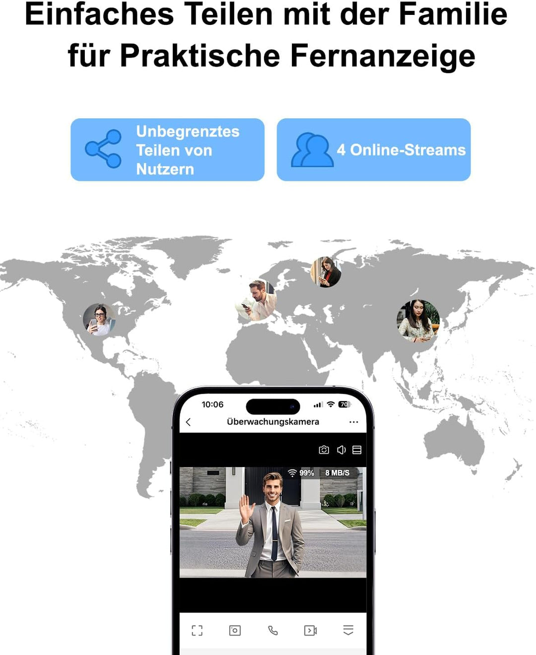 2K Türsprechanlage mit Türöffner, Video Türklingel mit Kamera WLAN mit 7" Touchscreen, App, IC Card