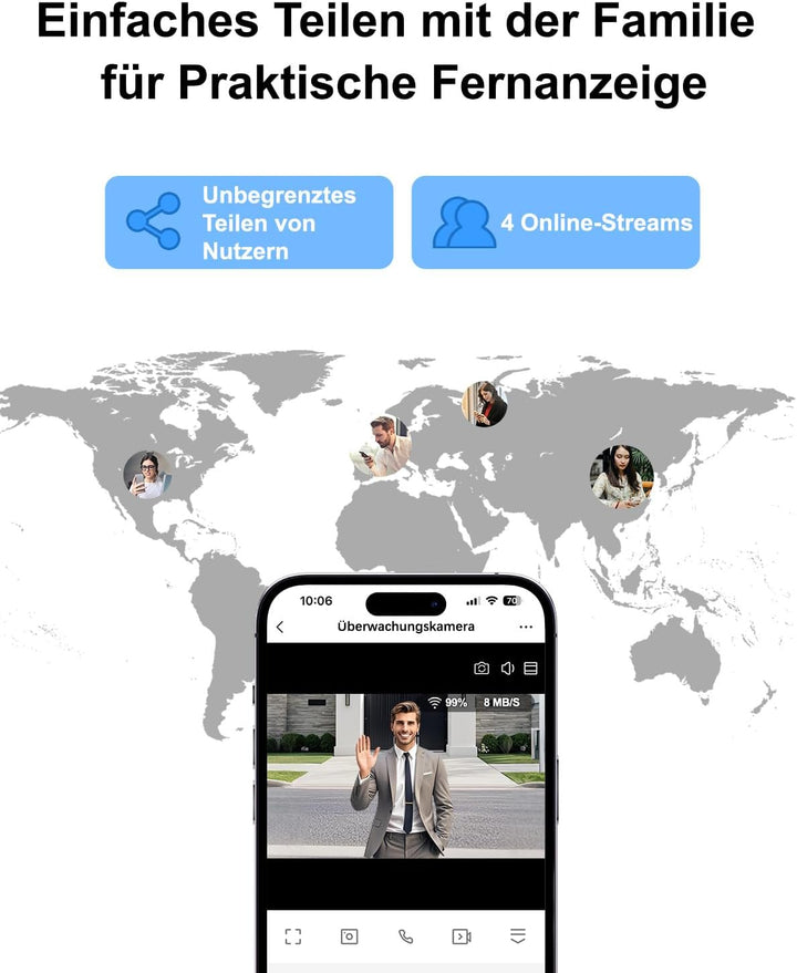 2K Türsprechanlage mit Türöffner, Video Türklingel mit Kamera WLAN mit 7" Touchscreen, App, IC Card