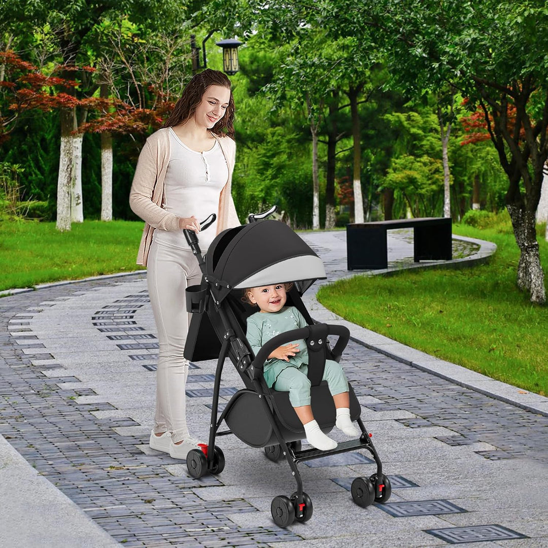 Buggy mit Liegefunktion, Kinderwagen Zusammenklappbar mit Wattepads und Moskitonetzen, Reisebuggy mi