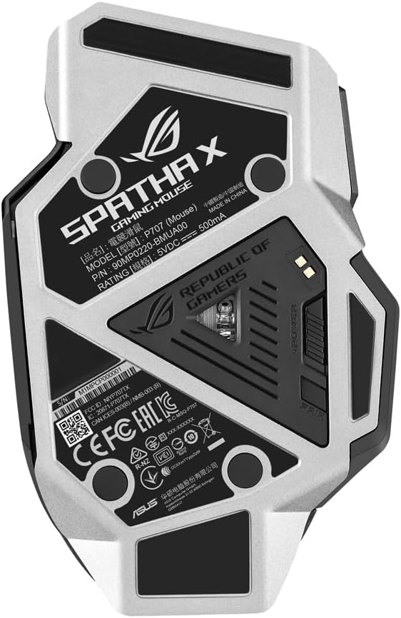 ASUS ROG Spatha X Gaming Maus (kabellos, kabelgebunden, magnetische Ladestation, 12 programmierbare