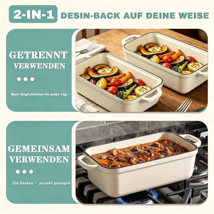 Illidan 5.68 L Gusseisen Brotbackform,Brotbacktopf mit Deckel,Gusseisen Topf Brot Backen,Brotformen