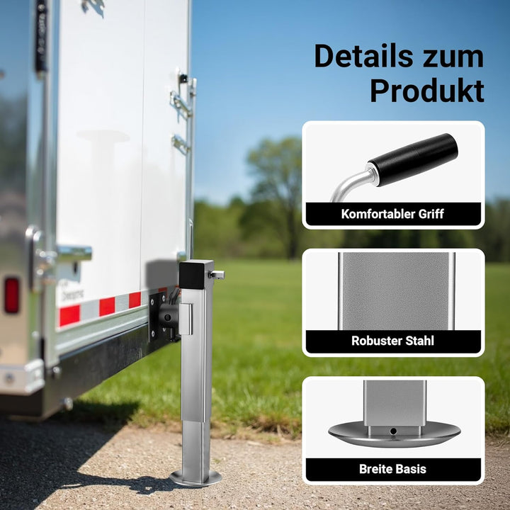 XPOtool Stützen Set für Kipper Hochlader Anhänger, 140 x 140 x 415 mm, Stützlast 1350 kg pro Stütze,
