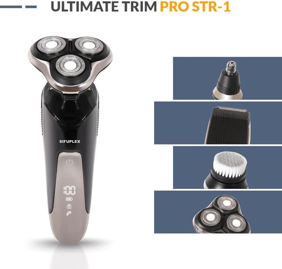 Ultimate Trim Pro STR‑1 I All‑in‑One Herrenrasierer mit 5 Aufsätzen (Bart, Konturen, Körper, Nase/Oh