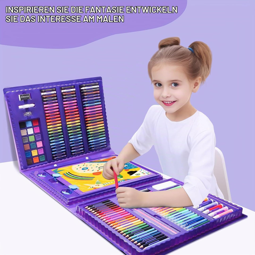 TCJJ Mermaid 208Pcs Meerjungfrau Kunstset für Kinder, Mädchen Zeichenset mit Meerjungfrau Malbuch, Ö