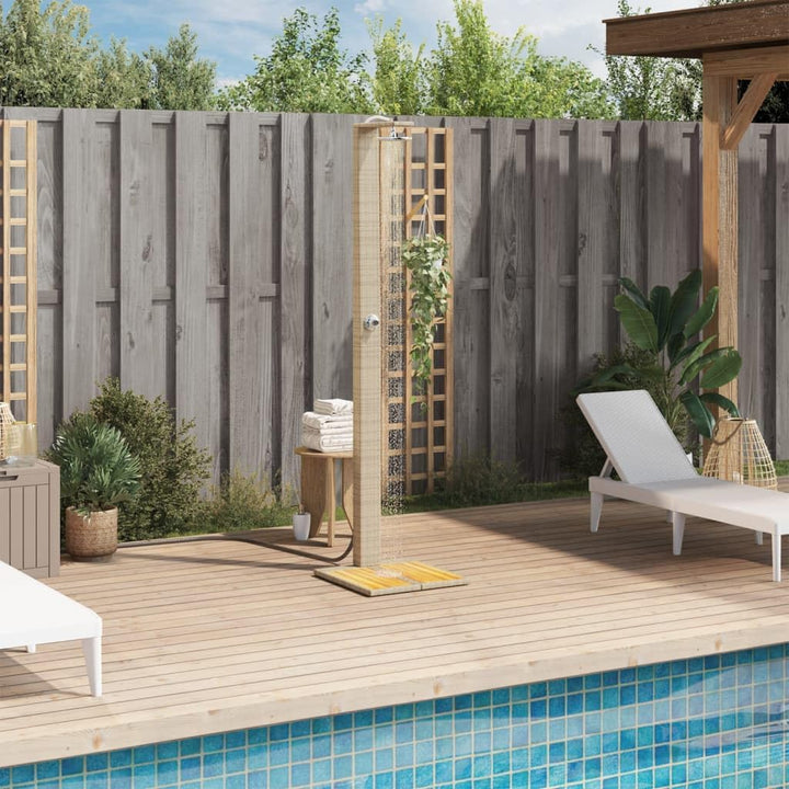 Festnight Gartendusche mit Bodenplatte Holz Aussendusche Garten Outdoor Dusche Garten Pool Pooldusch