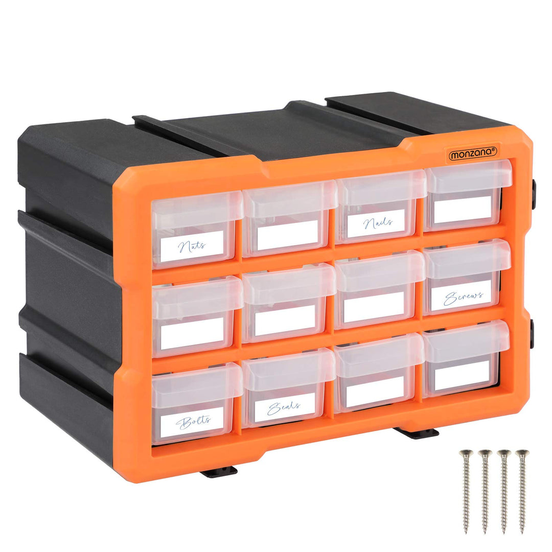 MONZANA® Kleinteilemagazin Sortimentskasten erweiterbar 24 Fächer Sortierbox für Kleinteile Aufbewah