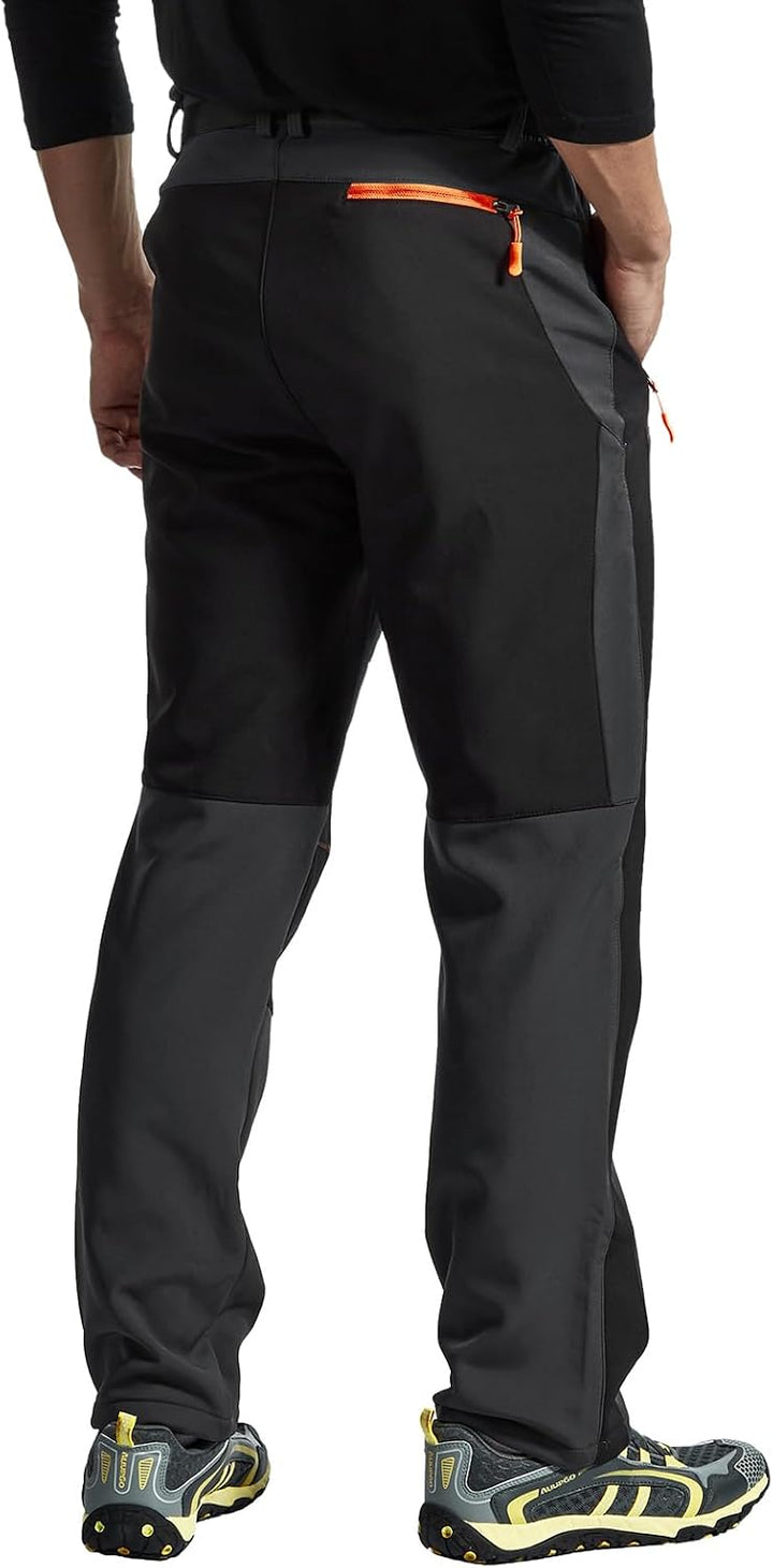 donhobo Herren Wanderhose Gefüttert Winterhose Wasserdicht Winddicht Warm Verdickte Softshellhose Ou