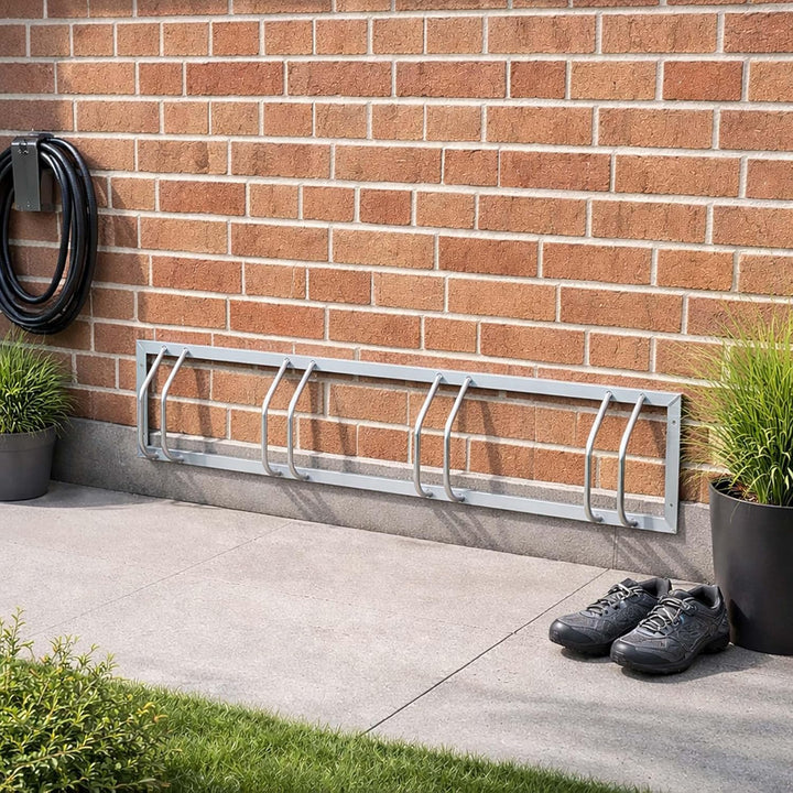 Fahrradständer für 4 Räder 124 x 39,5 x 19,5 cm verzinkt und für Wandmontage