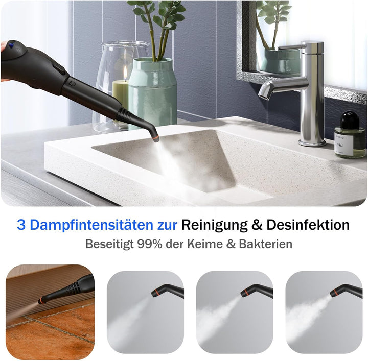 GOPLUS Dampfreiniger, Dampfdruck: max. 4,0 bar, variabler Dampf, Aufheizzeit: 5 Min., Leistung: 2000