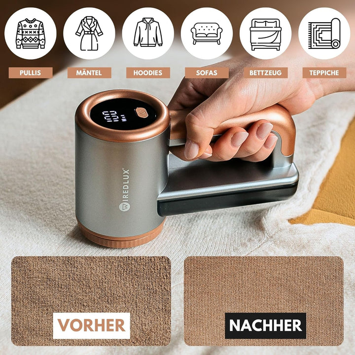 Fusselrasierer Elektrisch WiredLux - Wiederaufladbarer Fusselentferner für Kleidung & Möbel - Einste