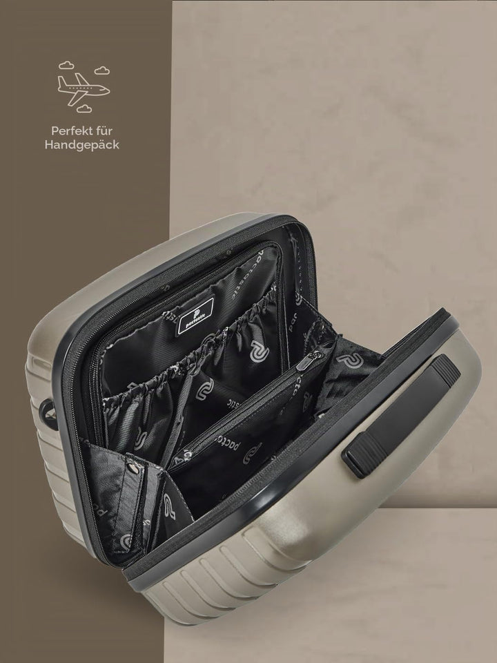 Pactastic Hartschalen Handgepäck Kosmetik-Koffer | Stabiles Beauty-Case mit Aufsteckfunktion | 34 x