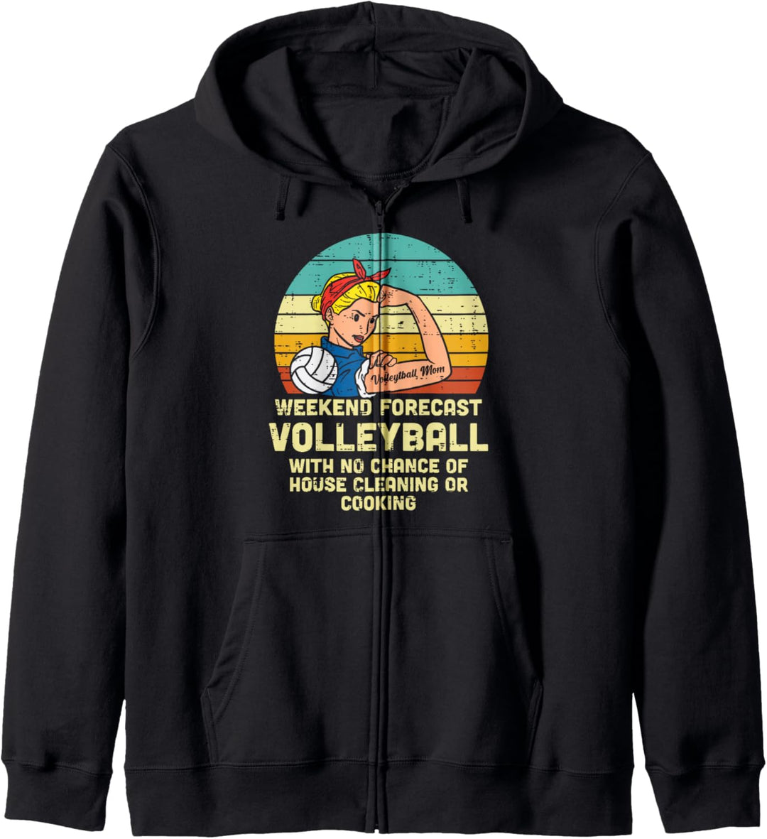 Strong Woman Volleyball Mama Wochenende Vorhersage Mama Frauen Kapuzenjacke