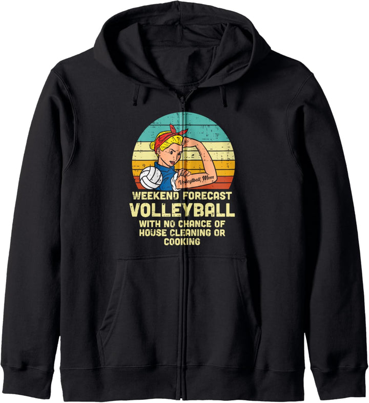 Strong Woman Volleyball Mama Wochenende Vorhersage Mama Frauen Kapuzenjacke