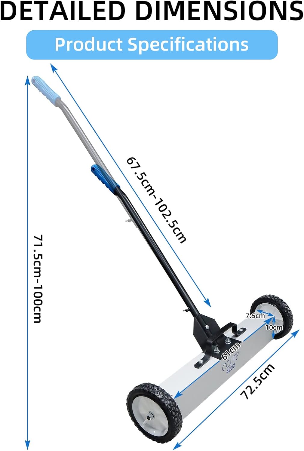 CCLIFE Magnetbesen Stark Besen Magnetisch Magnet Besen 61cm, Magnetische Anziehungskraft 50 Ibs, mit