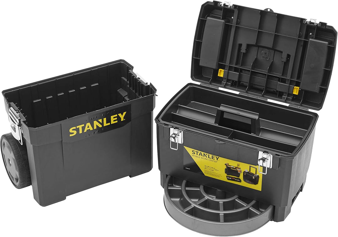 Stanley Rollende Werkstatt aus Metall-Kunststoff 1-79-206 – Werkzeugwagen leer mit 3 modularen Einhe