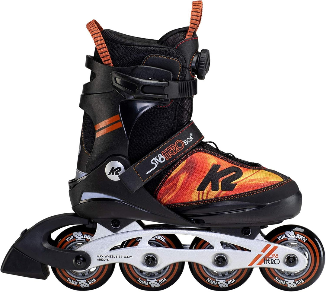K2 Skates Jungen Inline Skates SK8 HERO BOA ALU, black - orange, 30F0118 Black - Orange L (EU: 35-40