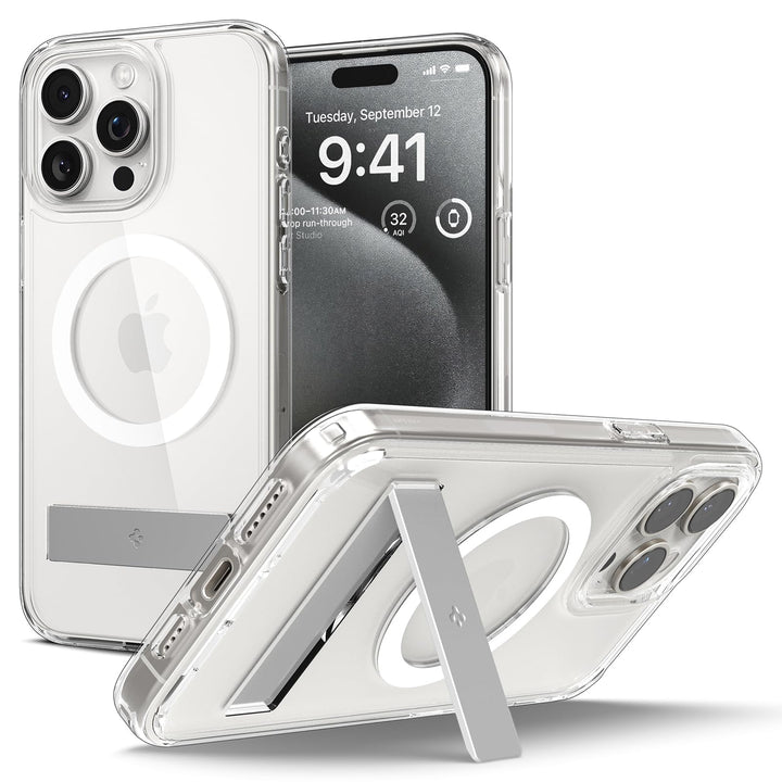 Spigen Ultra Hybrid S MagFit Hülle Kompatibel mit iPhone 15 Pro Kompatibel mit MagSafe -Crystal Clea