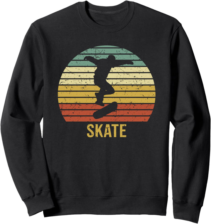 Skater Vintage Skateboard Retro Skateboarder Grafik Sweatshirt