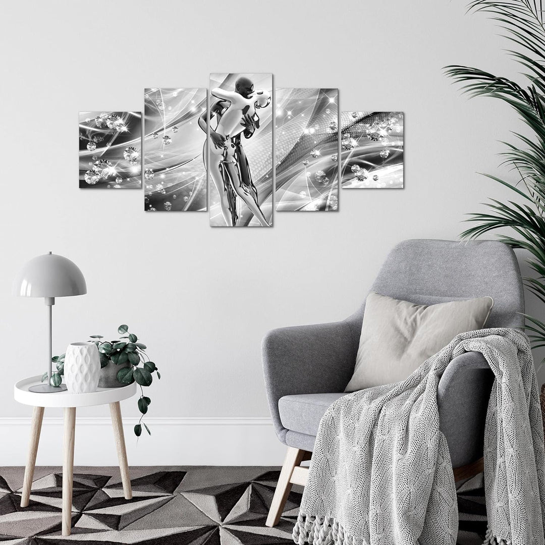 Runa Art Wandbilder Abstrakt Liebe 5 Teilig Bild auf Vlies Leinwand Deko Wohnzimmer Schlafzimmer Fig