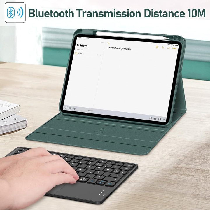 FINTIE Tastatur Hülle für iPad Pro 11 Zoll 2025/2024 (M5/M4), Soft TPU Rückseite Schutzhülle mit Sti