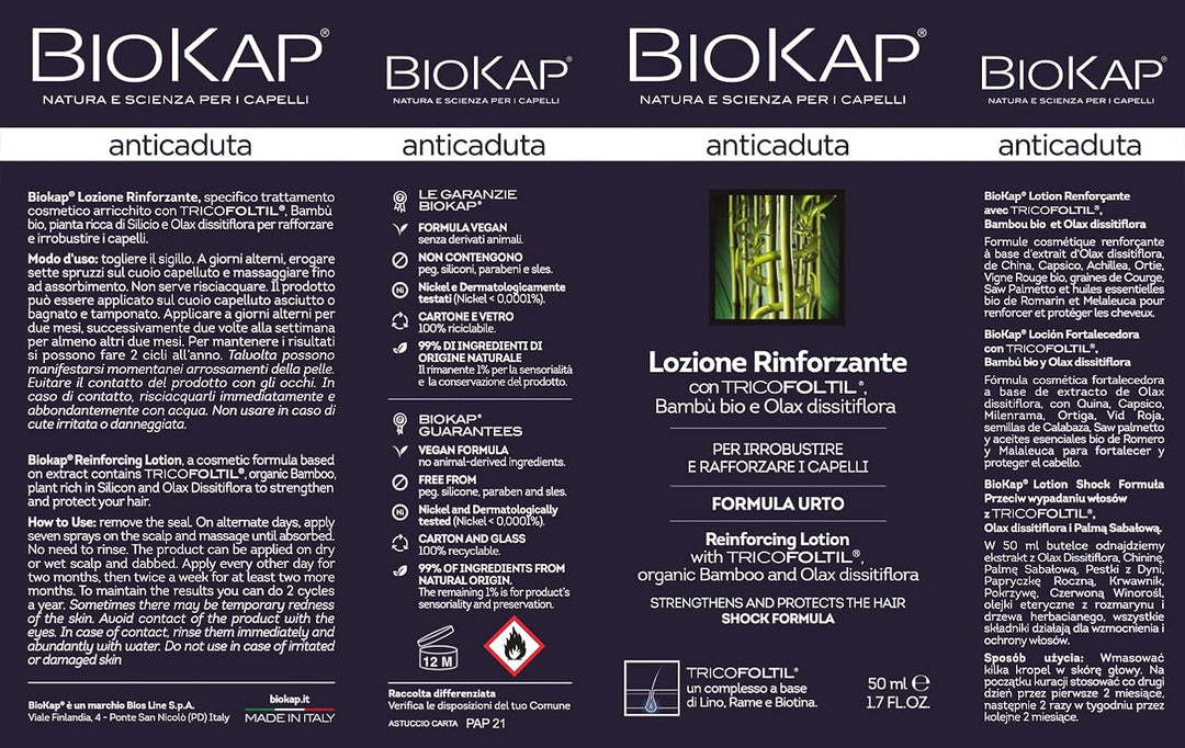 BIOKAP Stärkende Lotion 50ml INTENSIVE FORMEL | Anti-Haarausfall INTENSIVANWENDUNG 99% natürliche In