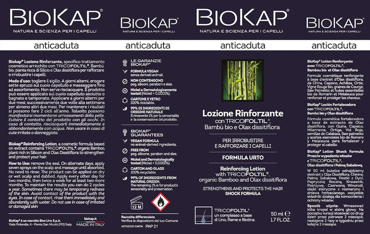 BIOKAP Stärkende Lotion 50ml INTENSIVE FORMEL | Anti-Haarausfall INTENSIVANWENDUNG 99% natürliche In