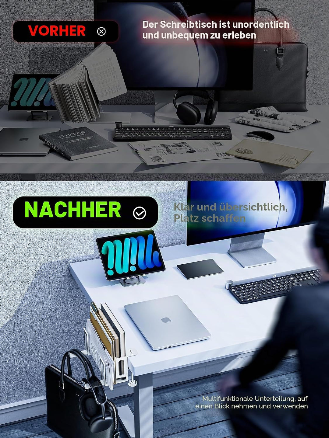 NODOCA Laptop Ständer Vertikal, Aluminium Vertikaler Laptop Ständer, Platzsparender Desktop-Seite Mo