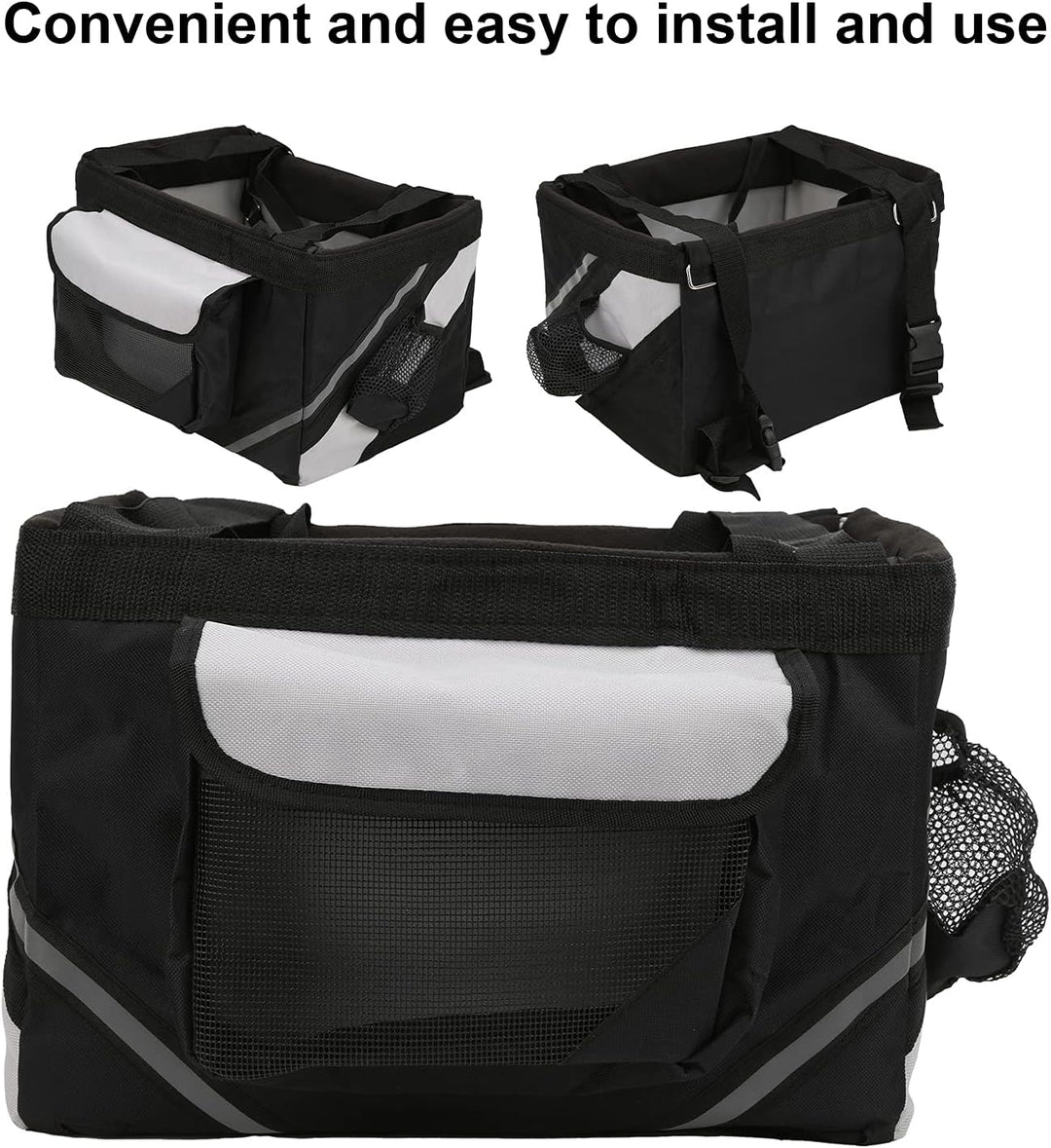 Semiter Hundekorb für Fahrrad, Schnellspanner Lenkeradapter Hundefahrradtasche für draussen für Katz