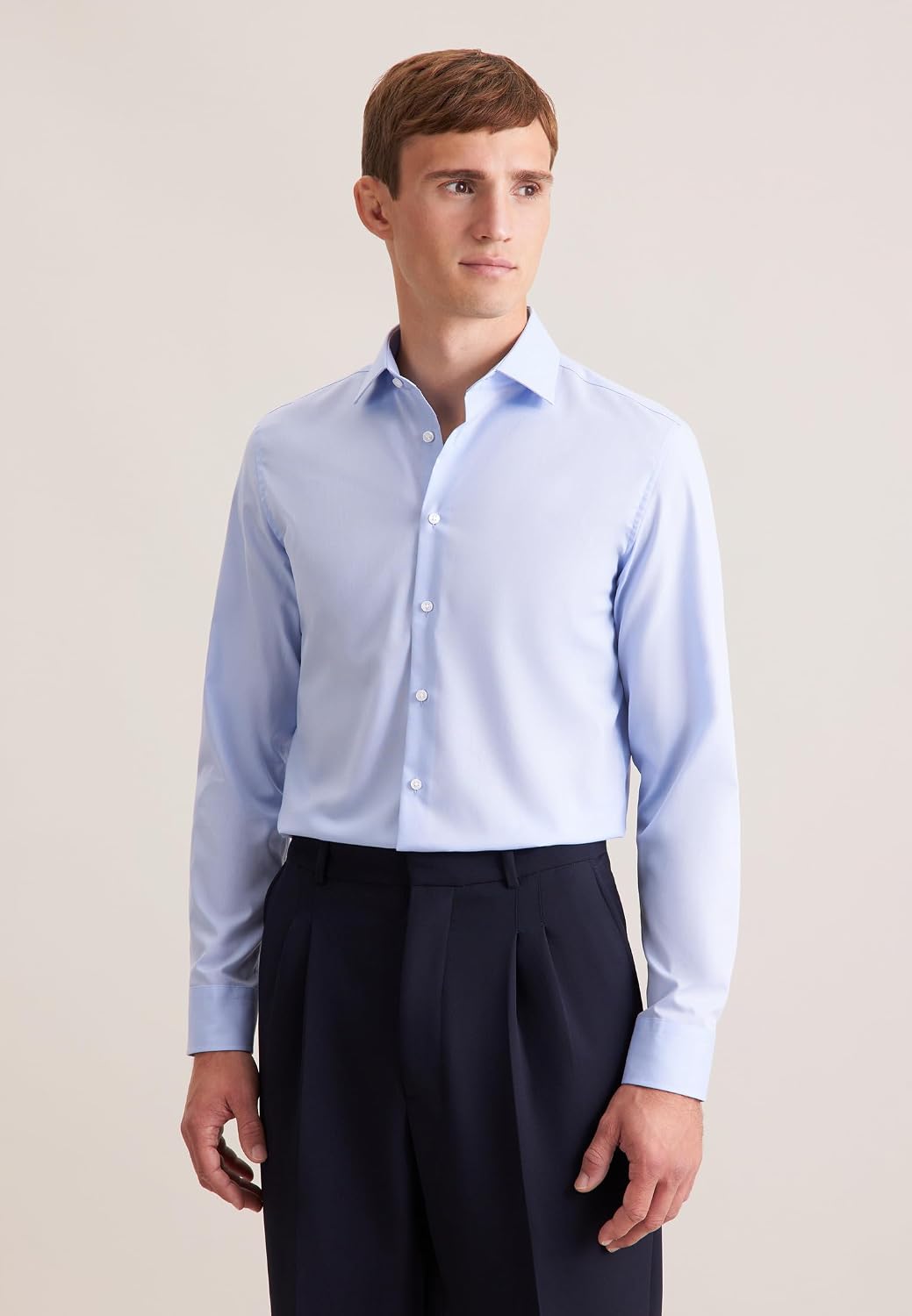 Seidensticker Herren Slim Bügelfrei Business Kent Extra Langer Arm Shirt 37 Hellblau, 37 Hellblau