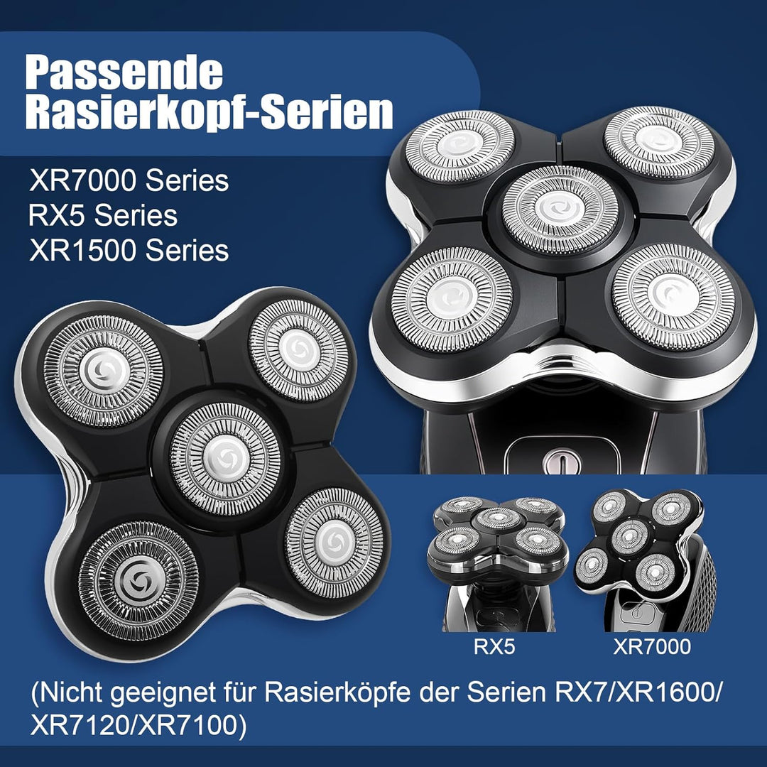 Rasierer Ersatzköpfe Kompatibel mit Balder Glatzenrasierer RX5/XR7000/XR1500, Kopfrasierer Scherkopf