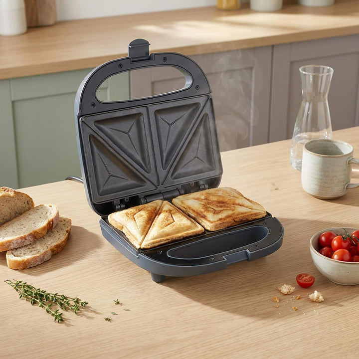 Progress Mellow Sandwichmaker, 2 Scheiben, 750 W | Antihaftplatten, automatische Temperaturregelung,