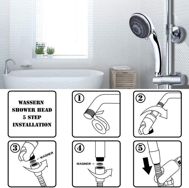 Lucksun Duschkopf und Schlauch, 7 Modi, grosse Luxus-Duschköpfe, mit Handbrause, Hochdruck-Duschkopf