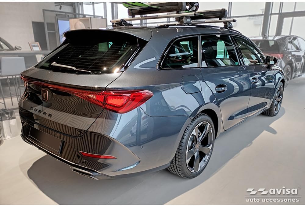 Avisa Matt-Schwarz Edelstahl Heckstossstangenschutz kompatibel mit Seat Leon Sportstourer inkl. FR /