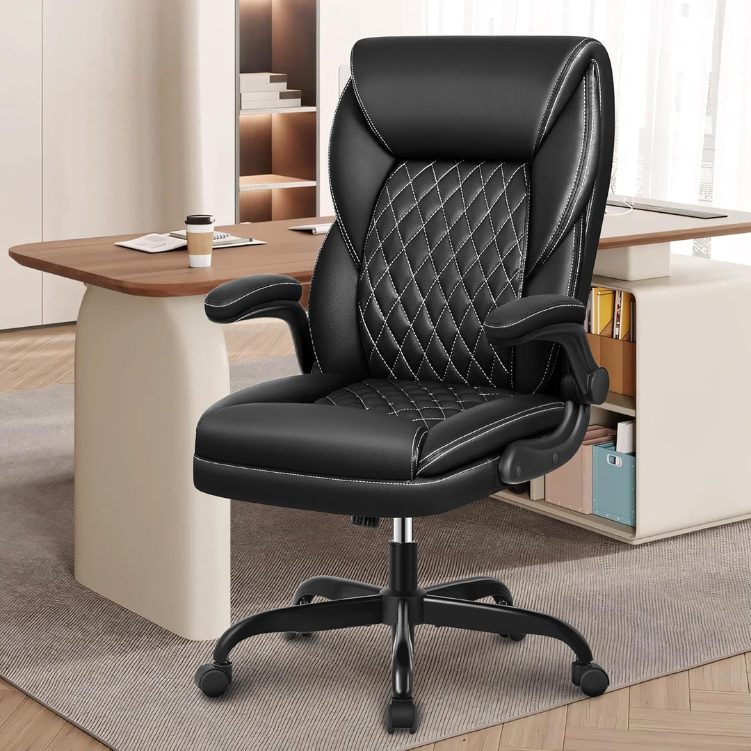 BestEra Executive Chefsessel Office Chair, Gross und Hoch Leder Ergonomic Bürostuhl Hoch Rücklehne H