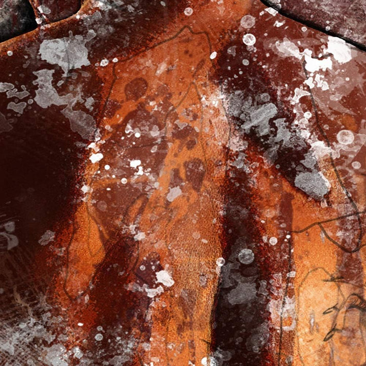 Feeby Wanddeko XXL Abstraktion Leinwandbild 5 Teilig Mann Körper braun 100x70 cm Leinwandbild 100x70