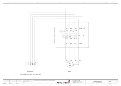 Motorschutzschalter MS25 2,50-4,00A in Gehäuse mit Motorkabel und Kragenstecker Motorkabel und Krage