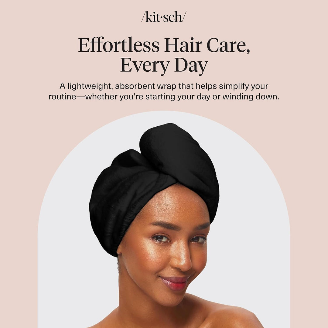 Kitsch Mikrofaser-Haartuch für Damen – Ultra-saugfähiges Haarhandtuch aus Mikrofaser für nasses, loc