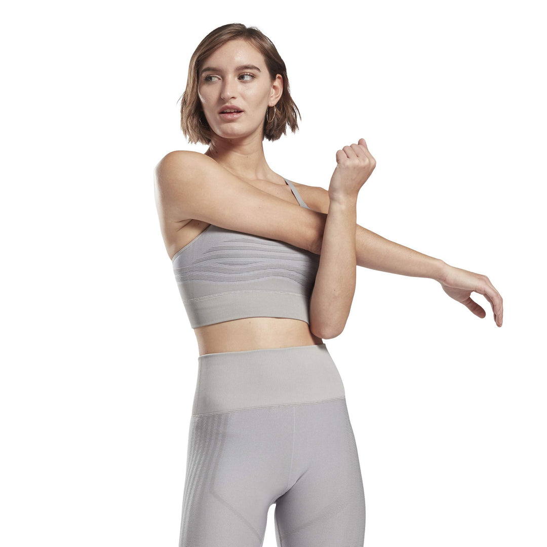 Reebok Damen Sr Strappy Seamless Bra Sport-BH XL Grau, XL Grau