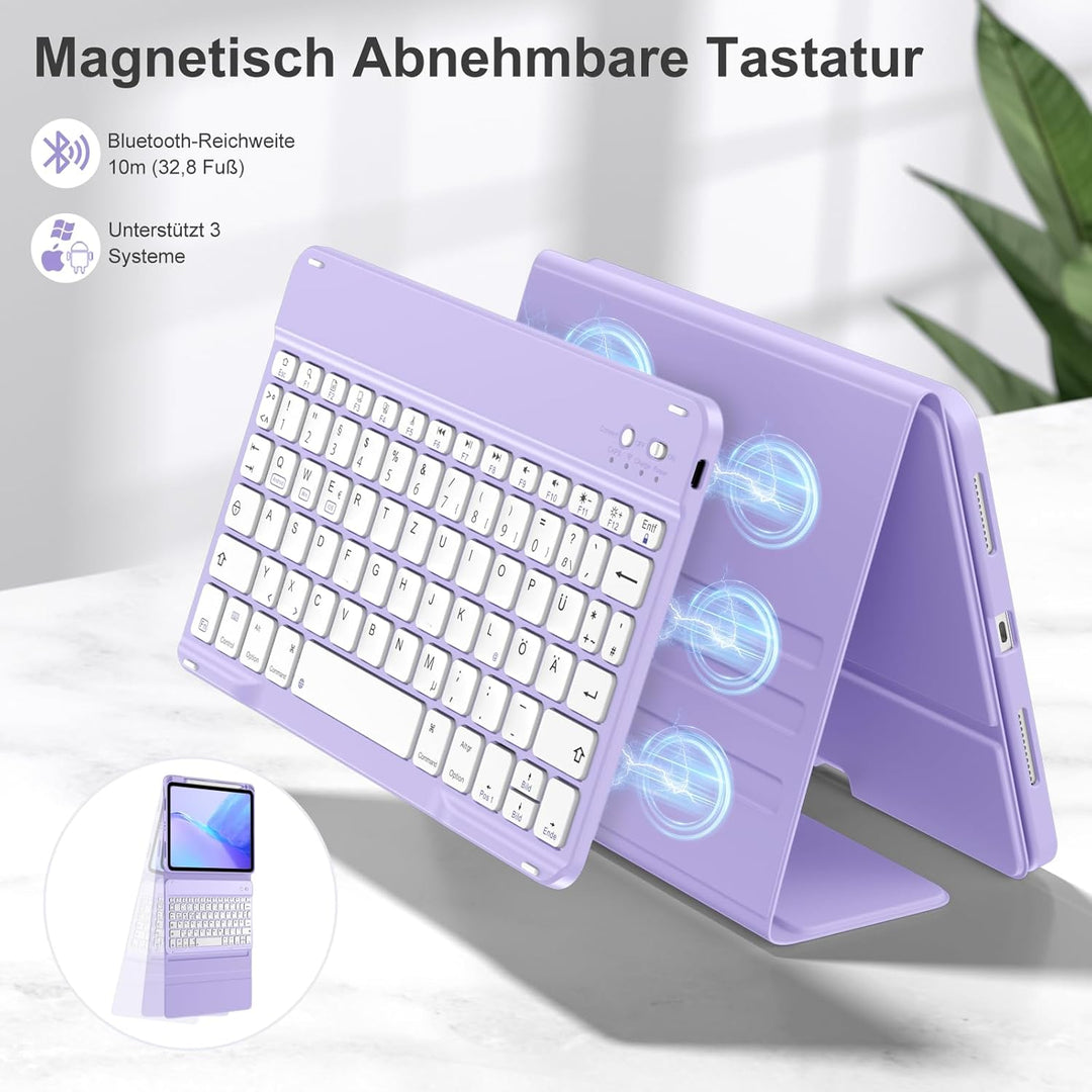 Hülle mit Tastatur für iPad Air 11 Zoll M3 2025 M2 2024/Air 5 Generation 2022 4 Gen 2020 10,9 Zoll,