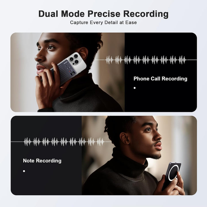 KI Digitales Diktiergerät, 64GB AI Voice Recorder, AI Zusammenfassung durch ChatGPT, Echtzeit Überse